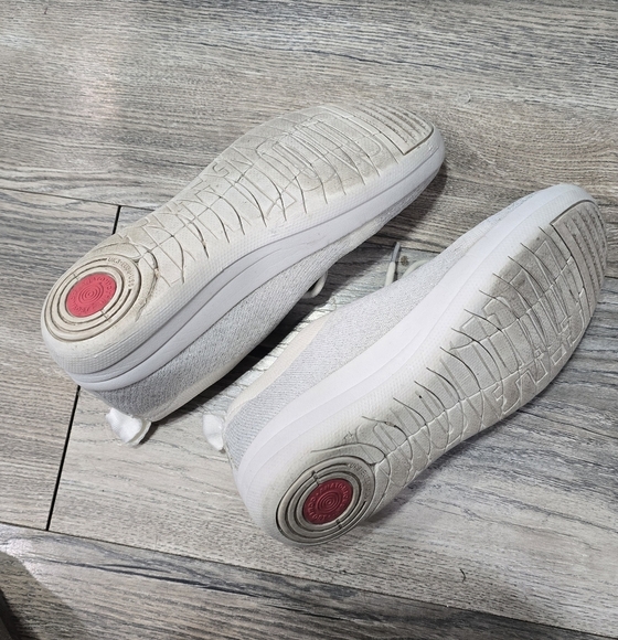 FitFlop F Sporty Womens Size 5 Casual Flat Athletic Sneaker Ivory Gold Glitter - Picture 5 of 7